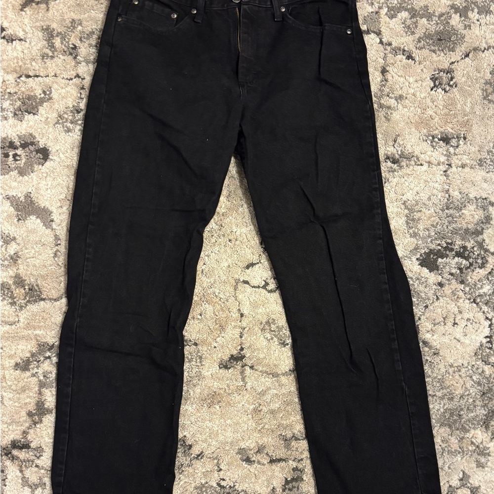 Wrangler Men's Dark Black Straight Jeans